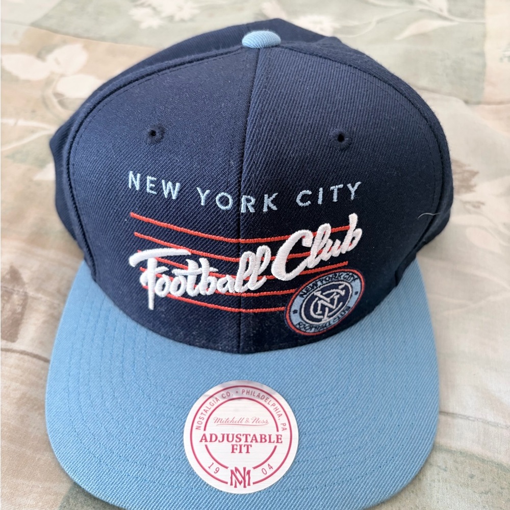Mitchell & Ness Navy and Light Blue NYC Football Club Cap